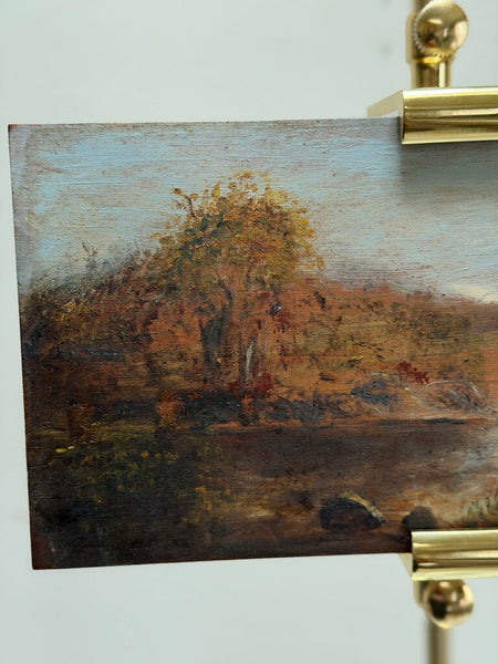 1661 Antique Oil on Wood Panel of Autumn Landscape