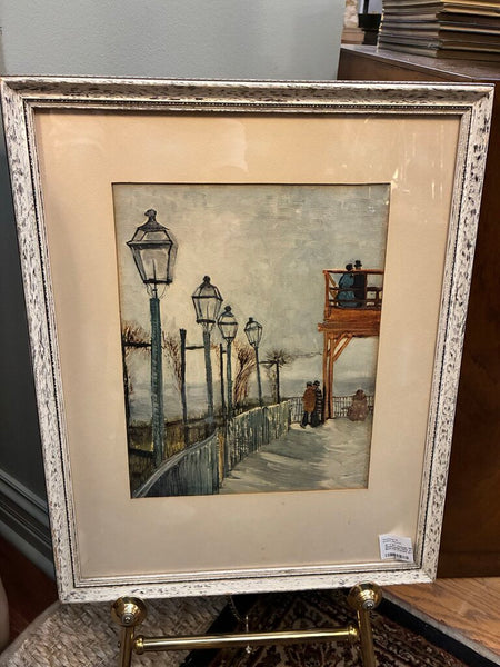 16" x 21" Vintage 1954 Terrace and Observation Deck at the Moulin de Blute-Fin Framed Art