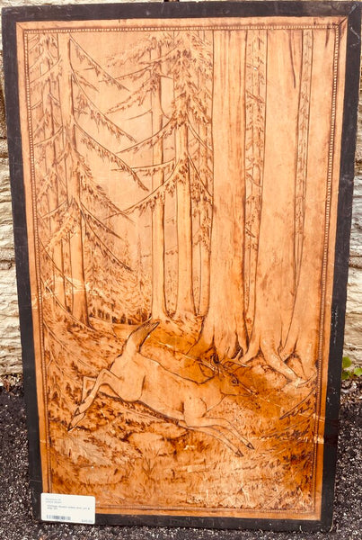 Vintage double sided deer art & ship art