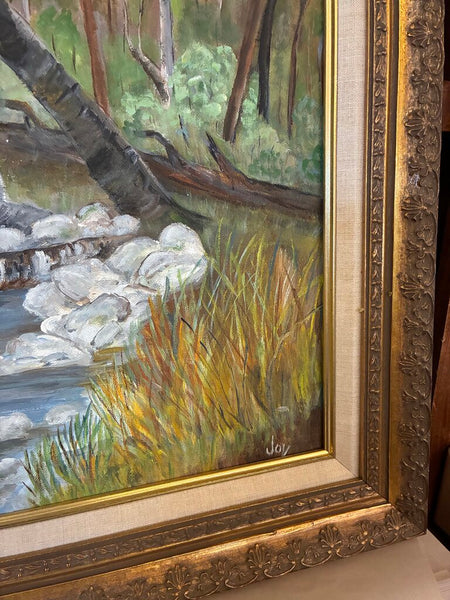Vintage OIl on Canvas Signed Artwork in Ornate Frame 29.5 x 23'