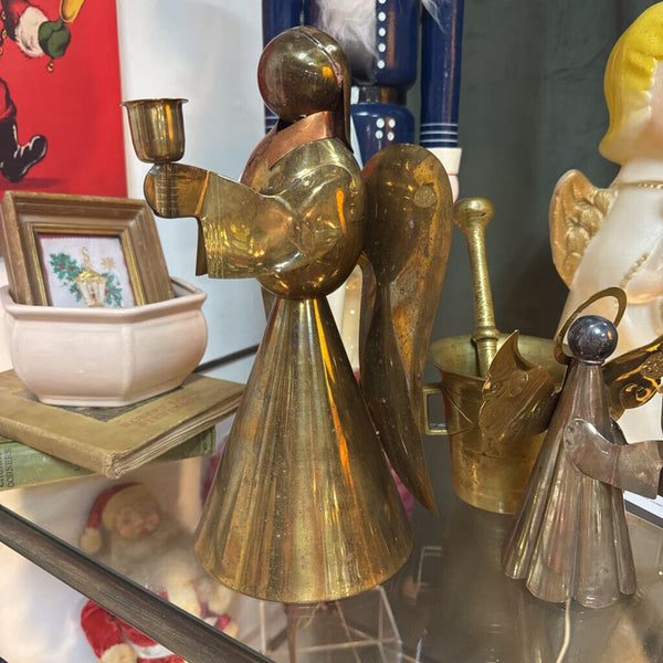 Large Brass and Copper Angel Candleholder H4007