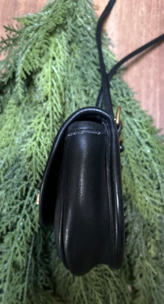 Vintage COACH Mini Turnlock Bag/Belt Bag Black Leather #9826 Firm