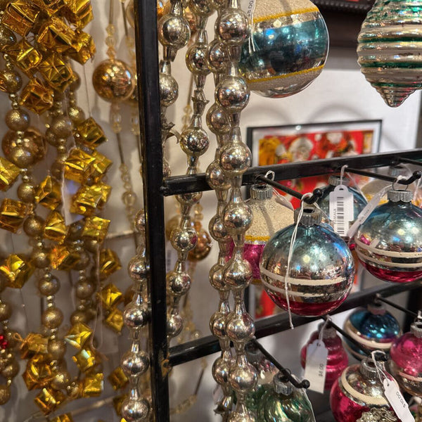 Vintage oversized silver mercury glass garland