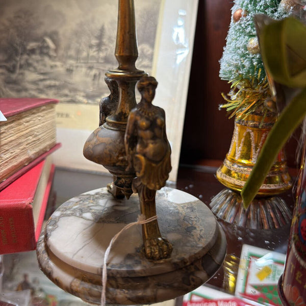 Antique Circa 1850 French Art Nouveau Bronze Boudoir or Desk Candlestick 7.5"