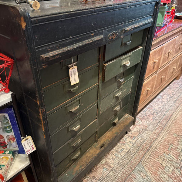 Vintage Industrial Makers Cabinet with 12 drawers 16x28x36T pickup only