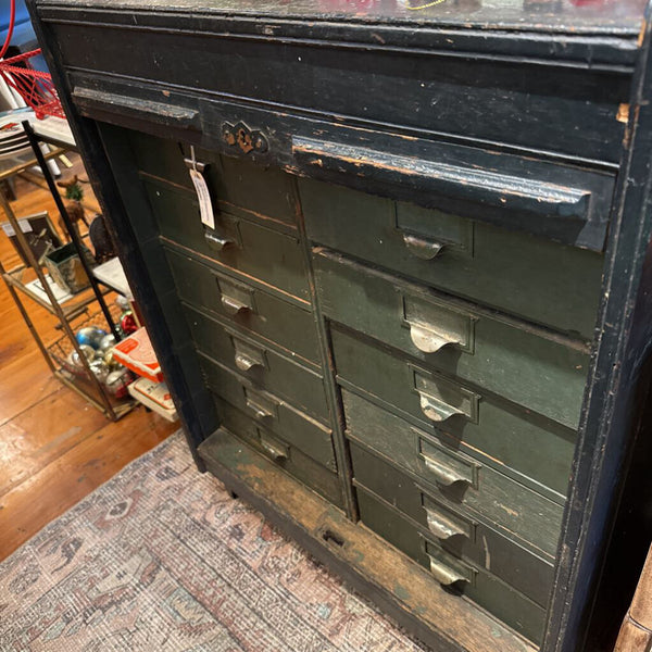 Vintage Industrial Makers Cabinet with 12 drawers 16x28x36T pickup only