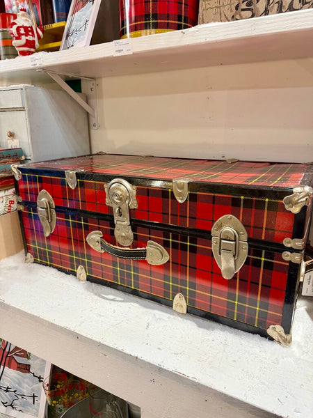 JFV ~ Vintage rare Skotch Plaid trunk 30 wide 12 tall 16 deep IN STORE PICKUP ONLY