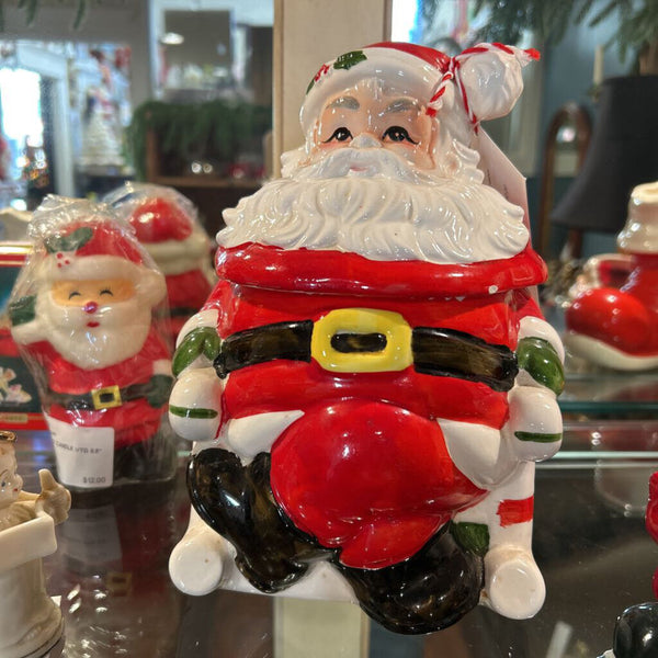 LEFTON SANTA ROSY CHEEKS COOKIE JAR JAPAN 8.5"