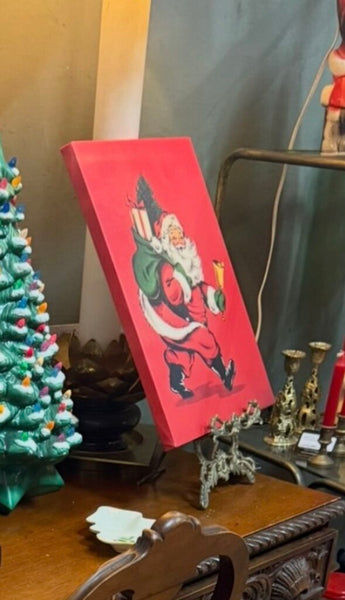 Vintage Santa Print on Wrapped Canvas 16"x12" H4083