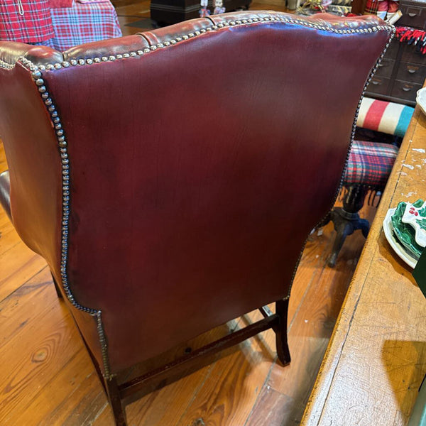 Wingback Leather Chair as found 35W 45H 30D IN STORE PICKUP ONLY
