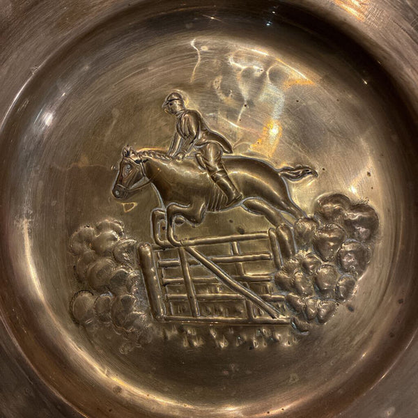 Vintage Brass Equestrian Wall Hanging 16" x 3"