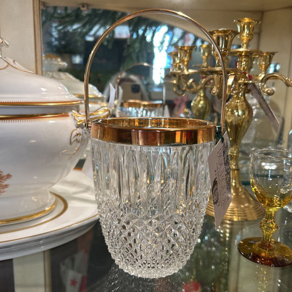 SMALL VINTAGE ICE BUCKET GOLD