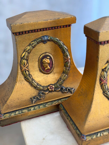 1747 Gold Cameo Bookends