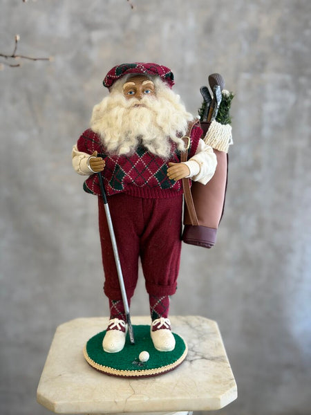 Tall Golfing Santa