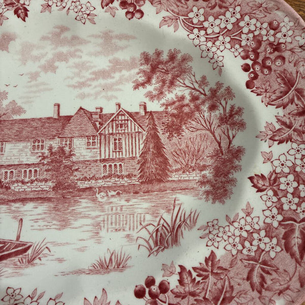 Vintage English Ironstone "Romantic England" Platter12" x 9.5"