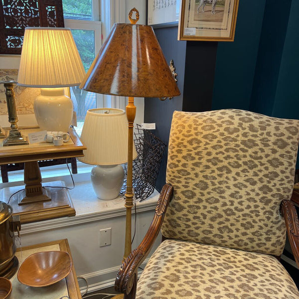 Vintage Floor lamp with painted shade