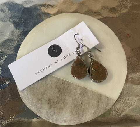 Sterling jasper teardrop earrings