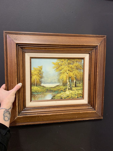 Fall framed landscape painting
