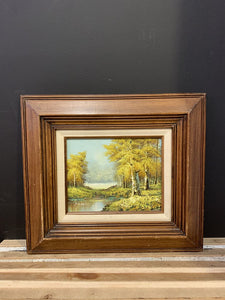 Fall framed landscape painting