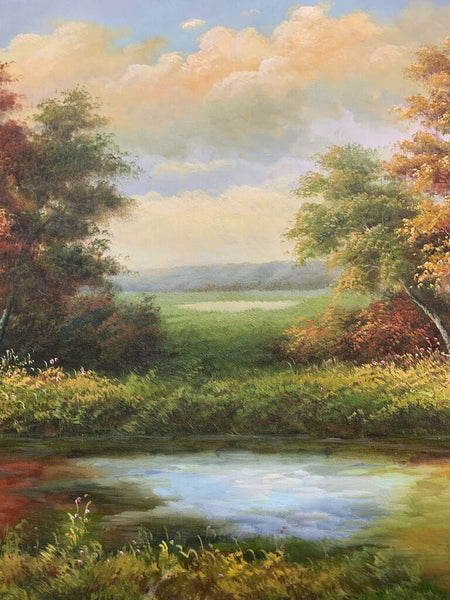 Large fall landscape framed painting IN STORE PICK UP ONLY