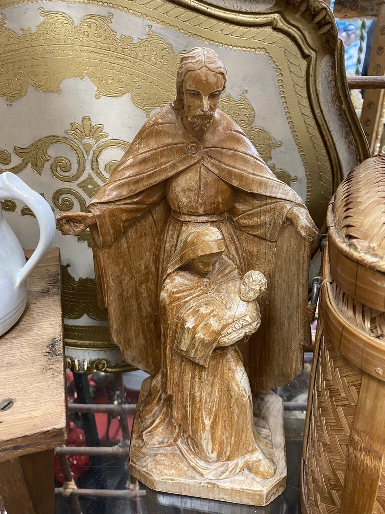 Vintage Wood Holy Family