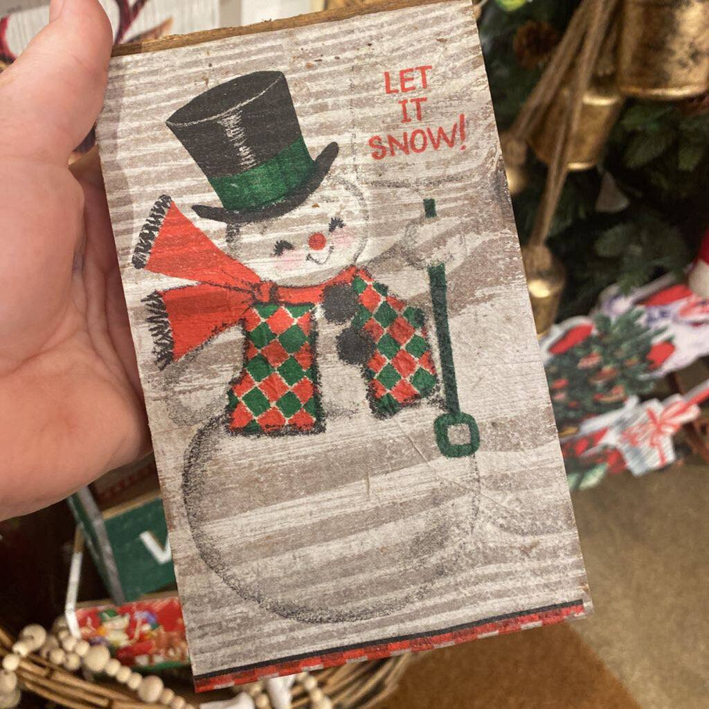 Wooden handmade holiday block