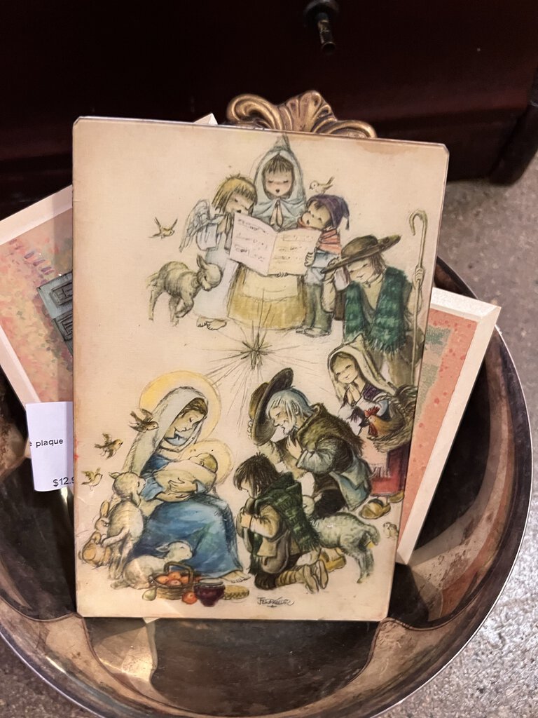Vintage Nativity scene plaque