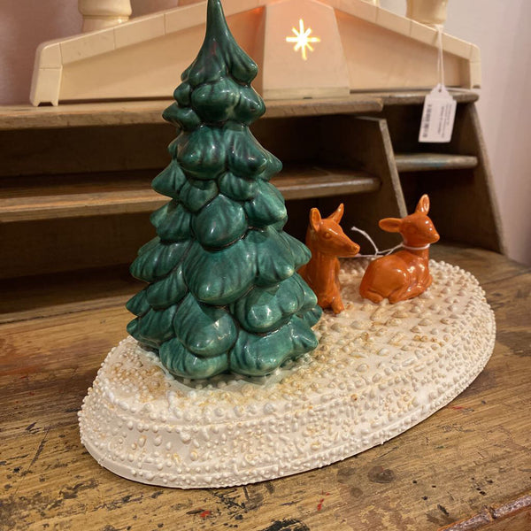 Ceramic tree with deer