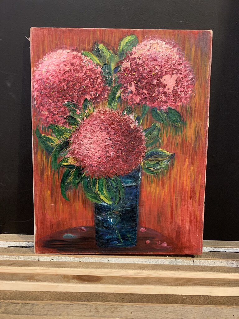 Impasto 13.5x17.5 inch floral painting