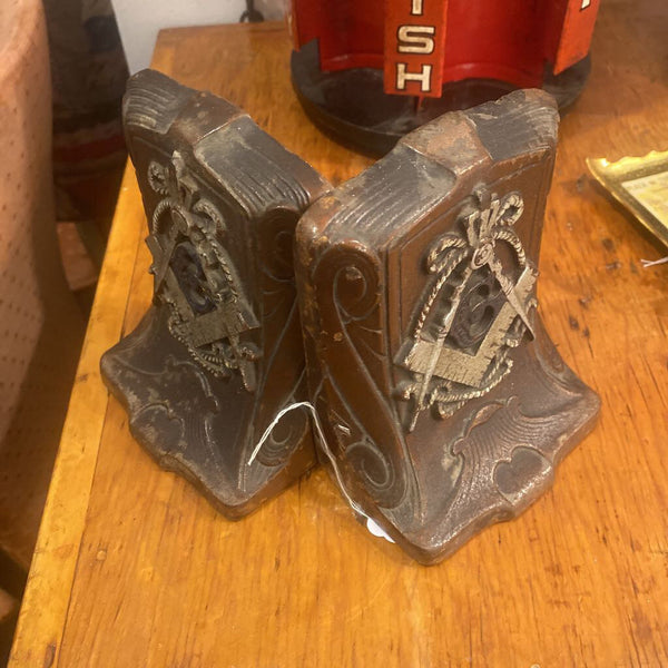 Vintage Masonic Bookends pair