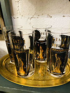 Set of four Statue of Liberty glasses MCM