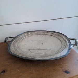 Vintage Silver Plate Pedestal Platter w/handles. 11 imches