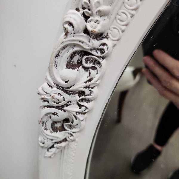 Mirror - White Painted Shabby Chic 25"W x 31" (in-store pickup)