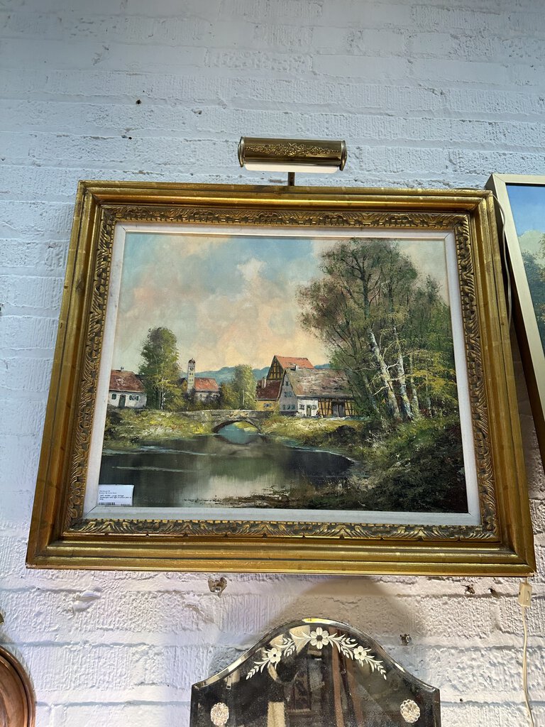 Large vintage landscape with light in-store pick up only