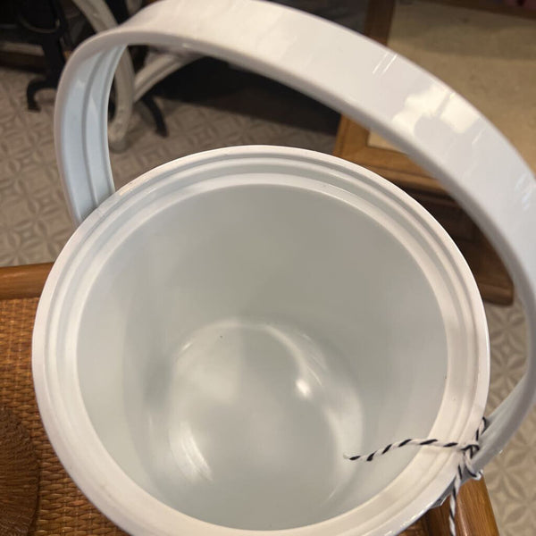 Mid Century White ice bucket