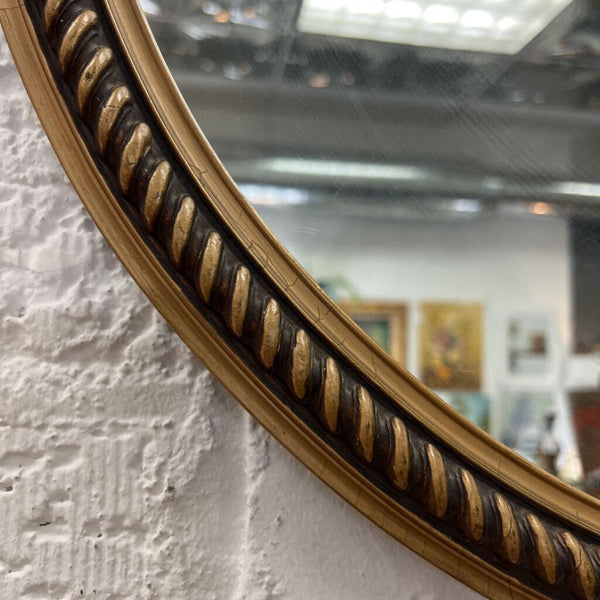 Vintage Large Round Rope Fram Gold Mirror IN STORE PICK UP ONLY 24.5” diameter