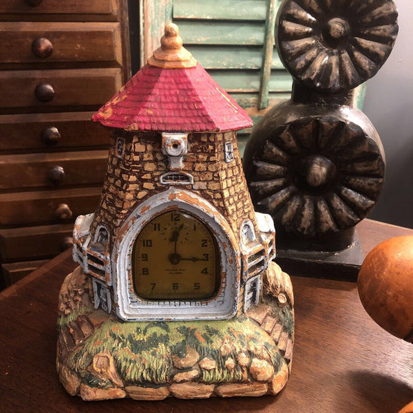 Mantel Clock Windmill piece missing 1920s as found