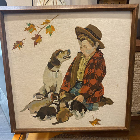 Paint by numbers boy with dogs
