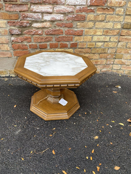 Wooden Base Marble Insert W1200 Side Table In Store Pick Up