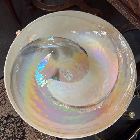 Vintage Iridescent Hand Blown Murano Glass Bowl
