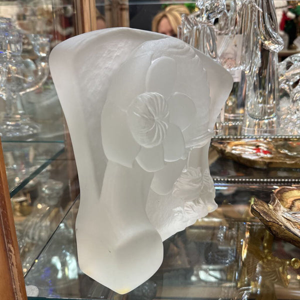 Italian Art Deco Crystalline Frosted Glass Woman