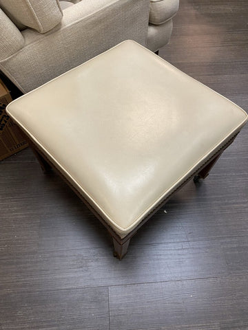 Cream Square Ottoman W1225 Pick Up Only