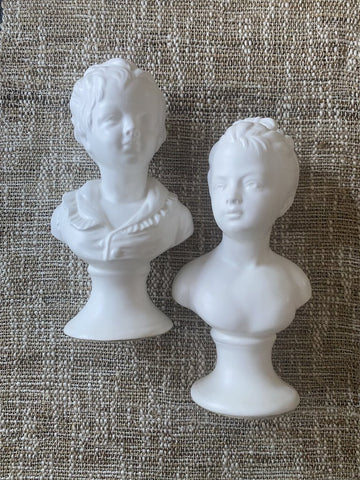 Vintage Pair of Boy and Girl Busts