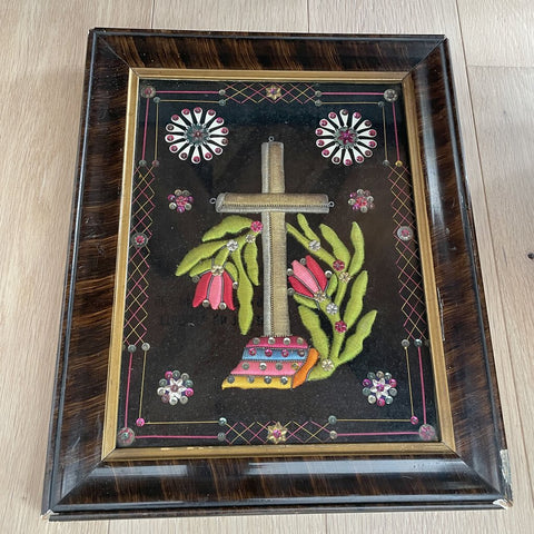Moxie - 1920s Embroidery Cross Art - 11x13.5 - In Store Pick Up Only