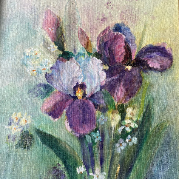 Moxie - Purple Iris Painting - 14 x 18