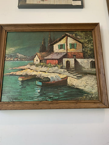 Vintage framed French Cove museum print