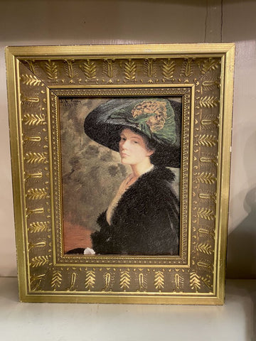 The Green Hat, Lilla Cabot Perry Artwork Print 9" x 11"