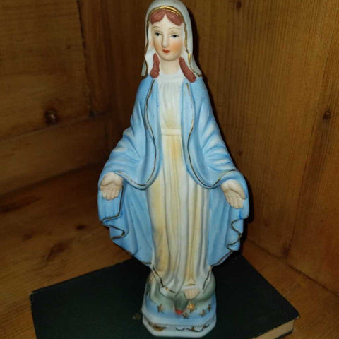 Sweet Vintage Bisque Statue of Mary 8 inches