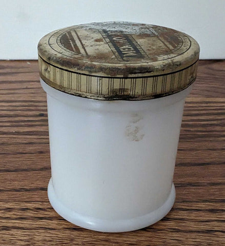 Vintage Apothecary Menthol White Milk Glass Jar