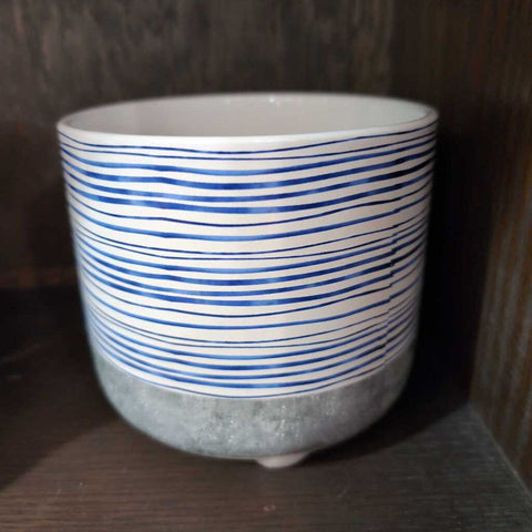 Cute Blue and White Ceramic Pot 6 inches